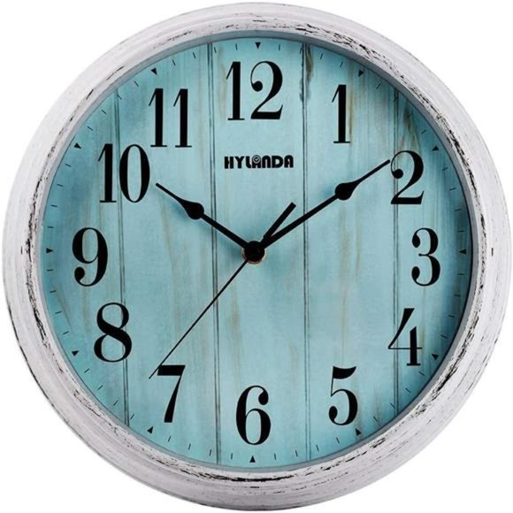 12 Inch Silent Battery Operated Non Ticking Wall Clock, Vintage Retro Style - Picture 1 of 7